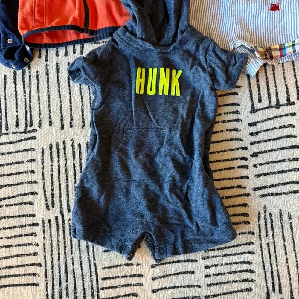 Baby Clothing Set with Graphic Rompers and Vest 9 Month